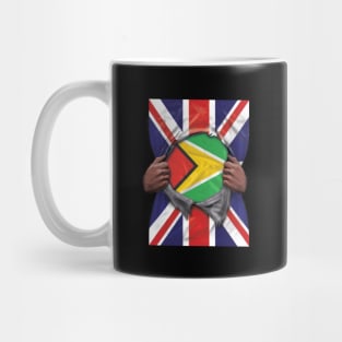 Guyana Flag Great Britain Flag Ripped - Gift for Guyanese From Guyana Mug